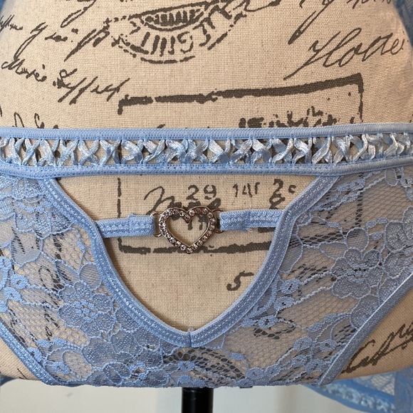 G-World Intimates 3pc Sexy Lace Robe Cutout Bra & Panty Set - Size: OS - Picture 6 of 10